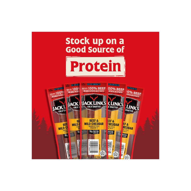 slide 5 of 10, Jack Link's Cold Crafted Beef and Cheddar Cheese - 12oz/8ct, 8 ct; 12 oz