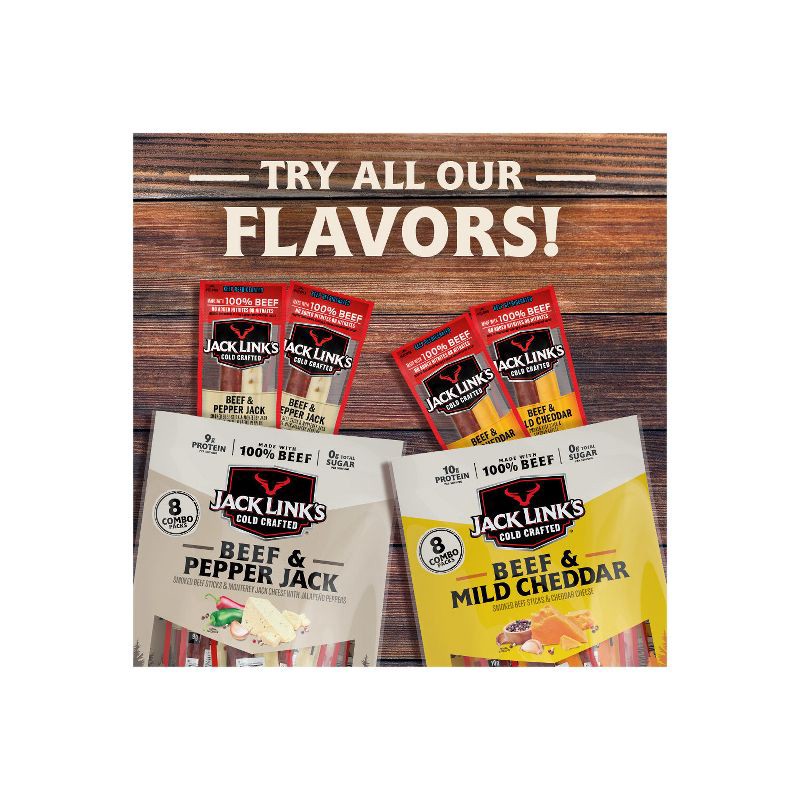 slide 9 of 10, Jack Link's Cold Crafted Beef and Cheddar Cheese - 12oz/8ct, 8 ct; 12 oz