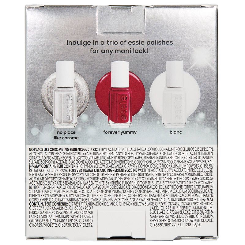 slide 4 of 9, essie candy cane chrome mini nail polish set Vegan Nail Polish Trio - 3pc, 3 ct