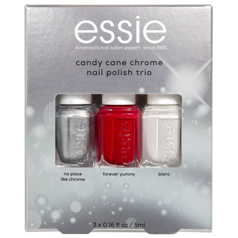 slide 1 of 9, essie candy cane chrome mini nail polish set Vegan Nail Polish Trio - 3pc, 3 ct