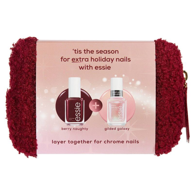 slide 4 of 10, essie Nail Art Studio Berry Nail Polish Set Holiday Duo Gift Set with Makeup Bag - 2pc, 2 ct