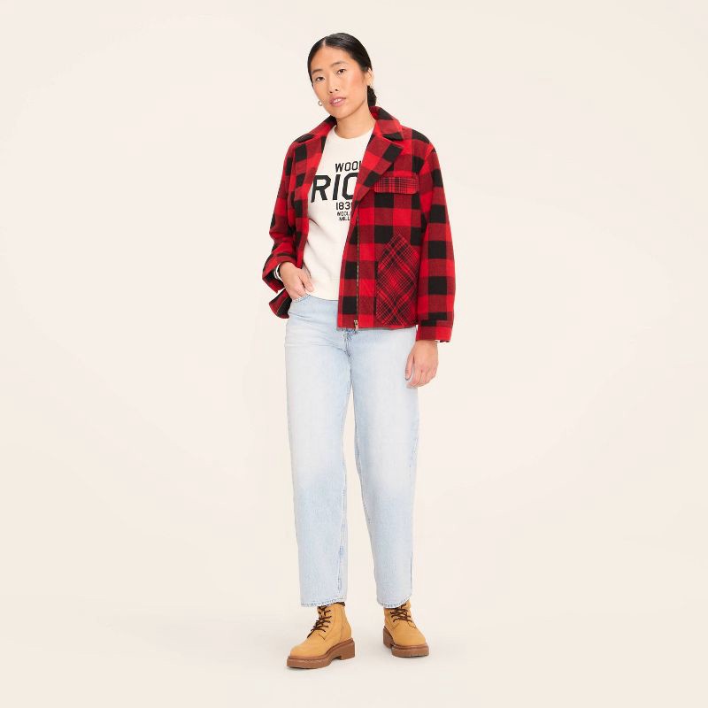 slide 4 of 4, Women's Graphic Print Pullover Sweatshirt - Woolrich x Target Cream XS, 1 ct