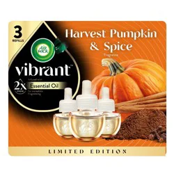 Air Wick Scented Oil Vibrant Air Fresheners - Harvest Pumpkin Spice - 3ct