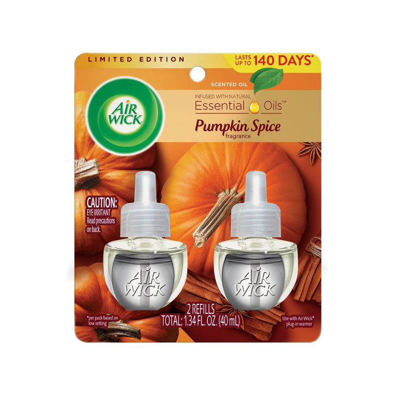 slide 2 of 9, Air Wick Scented Oil Air Fresheners - Pumpkin Spice 2ct, 2 ct