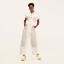 Women's Short Sleeve Western Jumpsuit - Woolrich x Target Cream 8