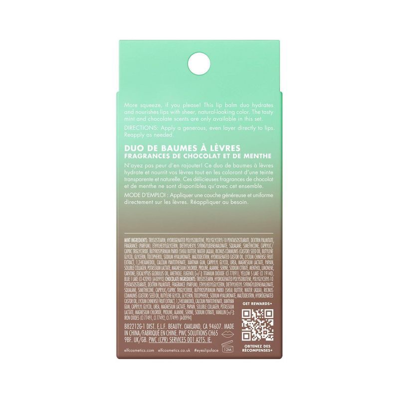 slide 9 of 10, e.l.f. Squeeze Me More Lip Balm Duo - Mint & Chocolate - 2ct, 2 ct