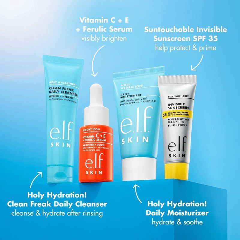 slide 5 of 10, e.l.f. SKIN Wake the e.l.f. Up! Skincare Holiday Gift Kit - 4ct, 4 ct