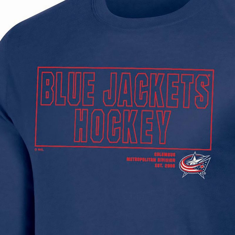 slide 3 of 3, NHL Columbus Blue Jackets Men's Long Sleeve Dark T-Shirt - XL, 1 ct