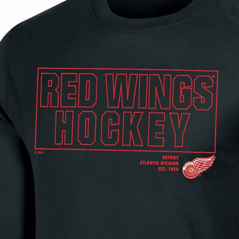 slide 3 of 3, NHL Detroit Red Wings Men's Long Sleeve Dark T-Shirt - M, 1 ct