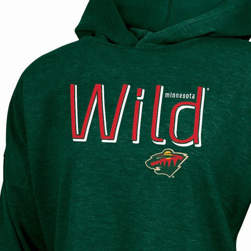 slide 3 of 3, NHL Minnesota Wild Women's Dark Fleece Hooded Sweatshirt - XL, 1 ct