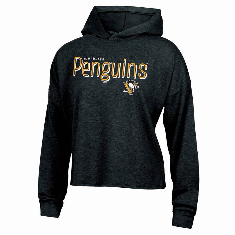slide 1 of 3, NHL Pittsburgh Penguins Women's Dark Fleece Hooded Sweatshirt - M, 1 ct