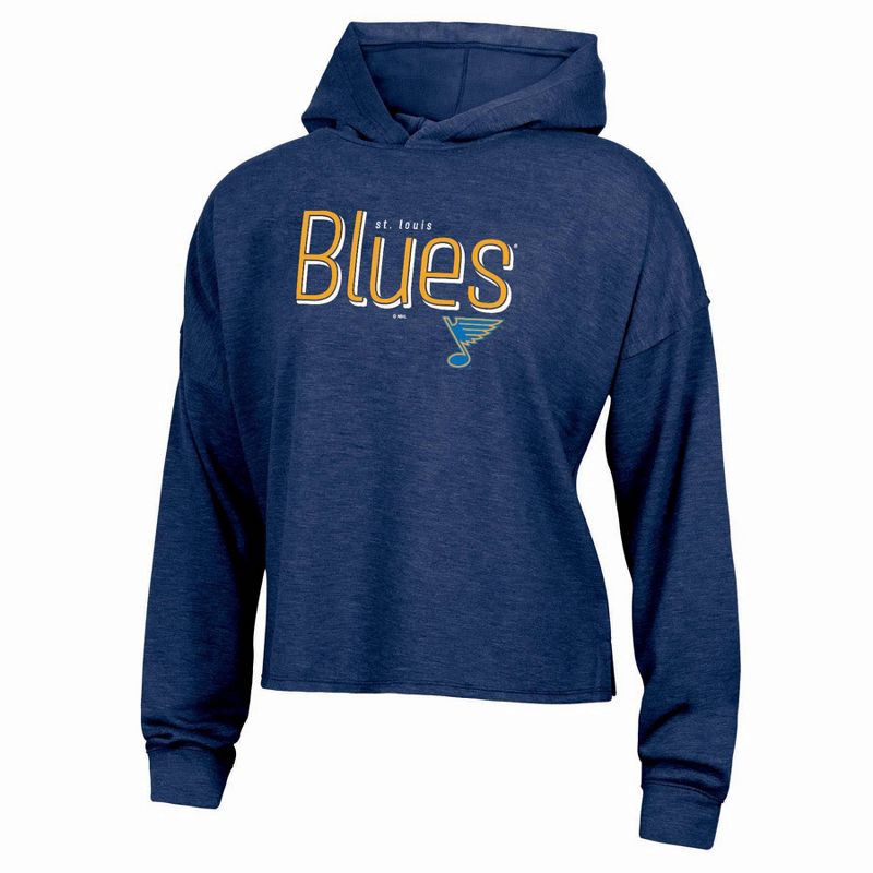slide 1 of 3, NHL St. Louis Blues Women's Dark Fleece Hooded Sweatshirt - S, 1 ct