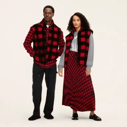 Adult Buffalo Check Fleece Vest - Woolrich x Target Red/Black M