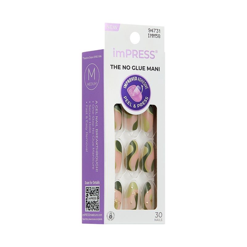 slide 9 of 11, KISS Products imPRESS Press-On Manicure No Glue Fake Nails - Shining - 33ct, 33 ct