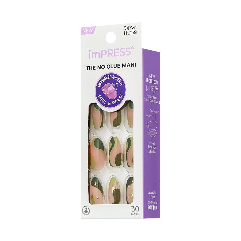 slide 10 of 11, KISS Products imPRESS Press-On Manicure No Glue Fake Nails - Shining - 33ct, 33 ct