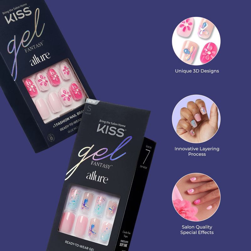 slide 6 of 11, KISS Products Gel Fantasy Allure Fake Nails - Change Chance - 31ct, 31 ct