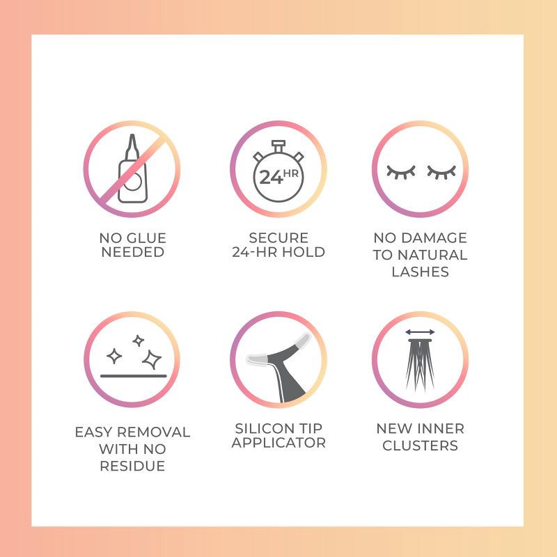 slide 3 of 11, KISS Products imPRESS Self Adhesive False Eyelashes Kit - Soft Natural - 43ct, 05 x 43 ct