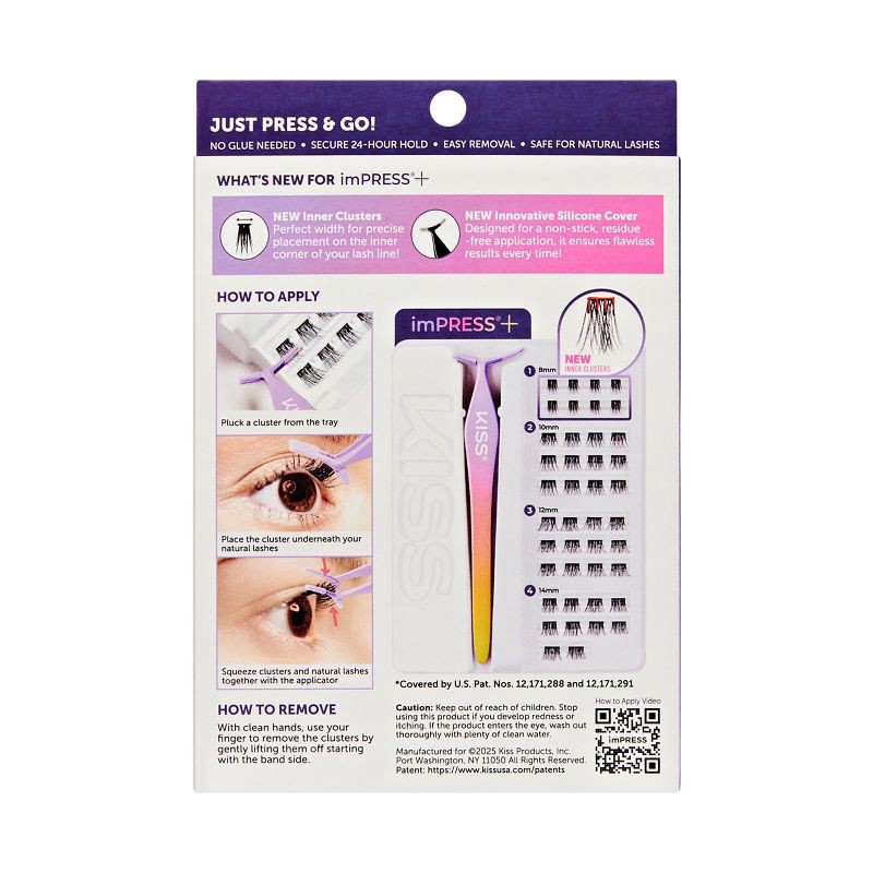 slide 11 of 11, KISS Products imPRESS Self Adhesive False Eyelashes Kit - Soft Natural - 43ct, 05 x 43 ct