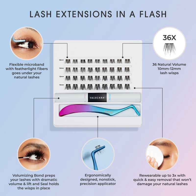 slide 2 of 10, KISS Products Falscara False Eyelashes Starter Kit 03 - 38ct, 03 x 38 ct