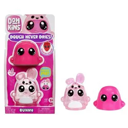 DohKins Bunny Single Pack Character - Dough Never Dries: Creativity Modeling Dough, Pink, Includes 1 Figure
