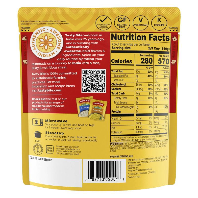 slide 2 of 2, Tasty Bite Gluten Free Butter Chickpea and Vegetables - 10oz, 10 oz