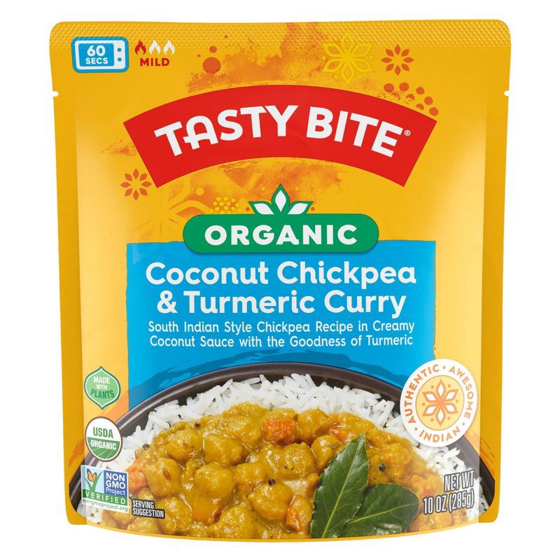 slide 1 of 2, Tasty Bite Vegan Gluten Free Organic Coconut Chickpea and Turmeric Curry - 10oz, 10 oz