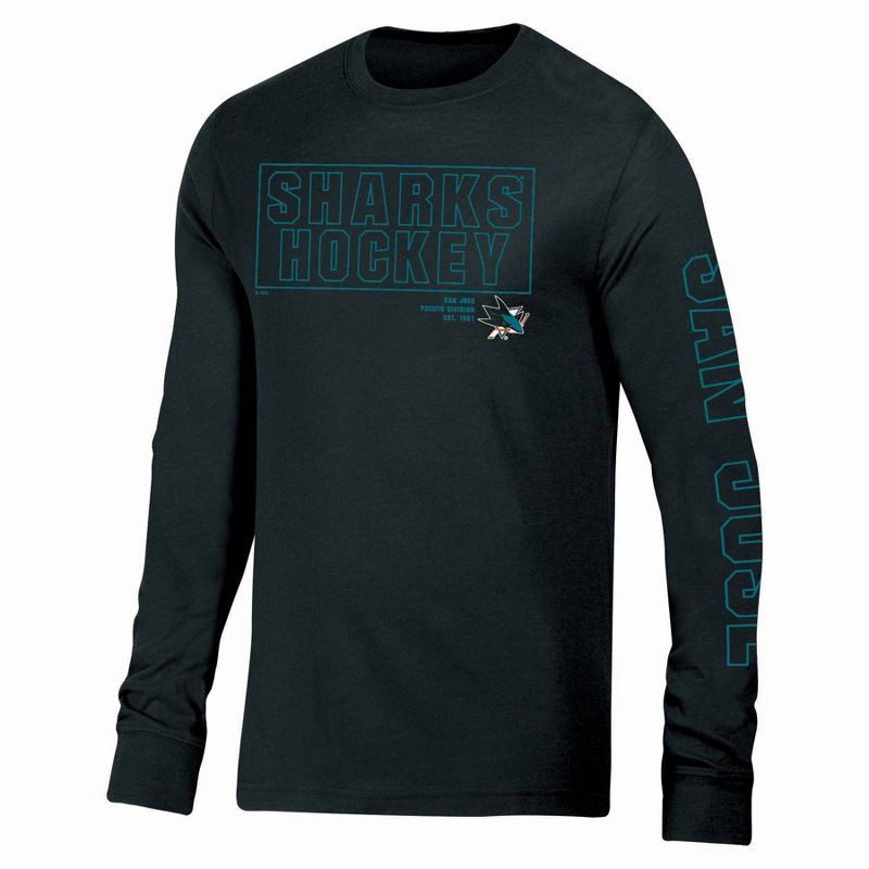 slide 1 of 3, NHL San Jose Sharks Men's Long Sleeve Dark T-Shirt - M, 1 ct