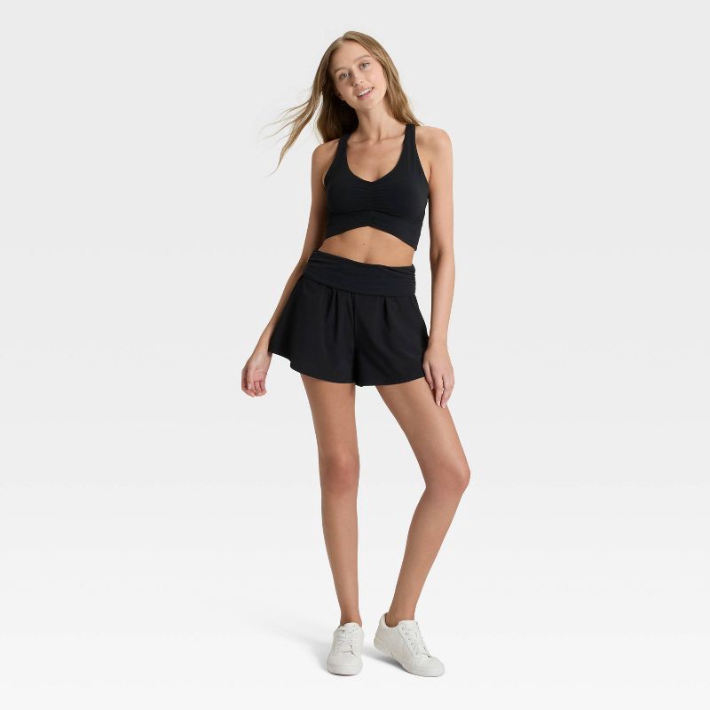 slide 3 of 3, Women's Cinched Longline Sports Bra - JoyLab™ Black M, 1 ct