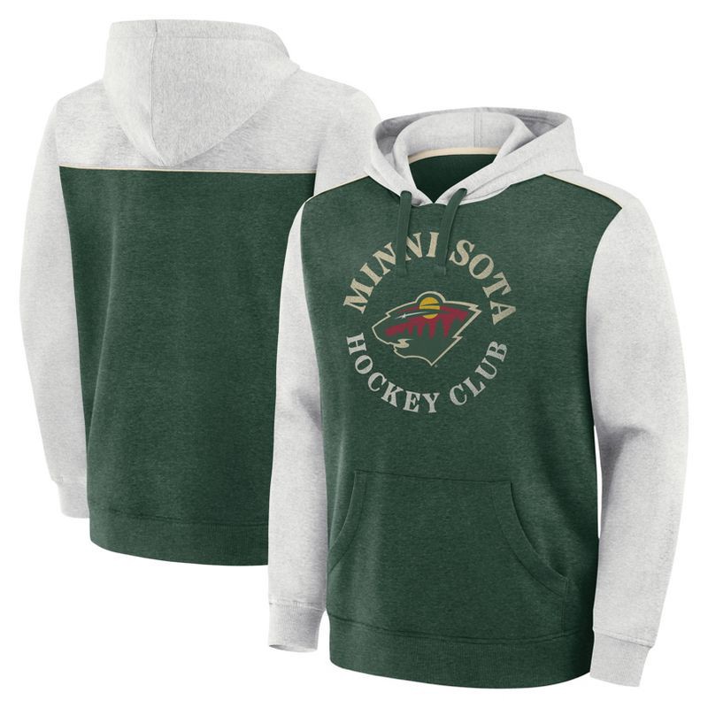 slide 3 of 3, NHL Minnesota Wild Men's Oatmeal Hooded Sweatshirt - XL, 1 ct