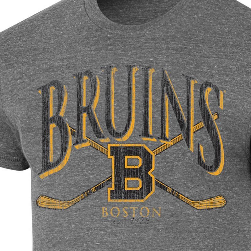 slide 3 of 3, NHL Boston Bruins Men's Gray Vintage Tri-Blend T-Shirt - M, 1 ct