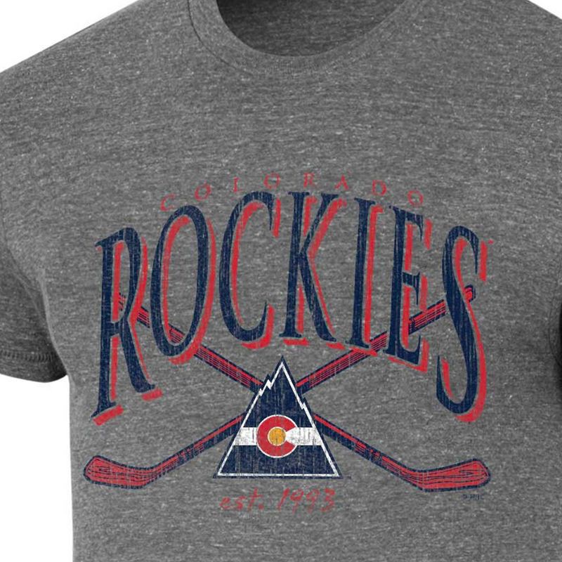 slide 3 of 3, NHL Colorado Rockies Men's Gray Vintage Tri-Blend T-Shirt - XXL, 1 ct