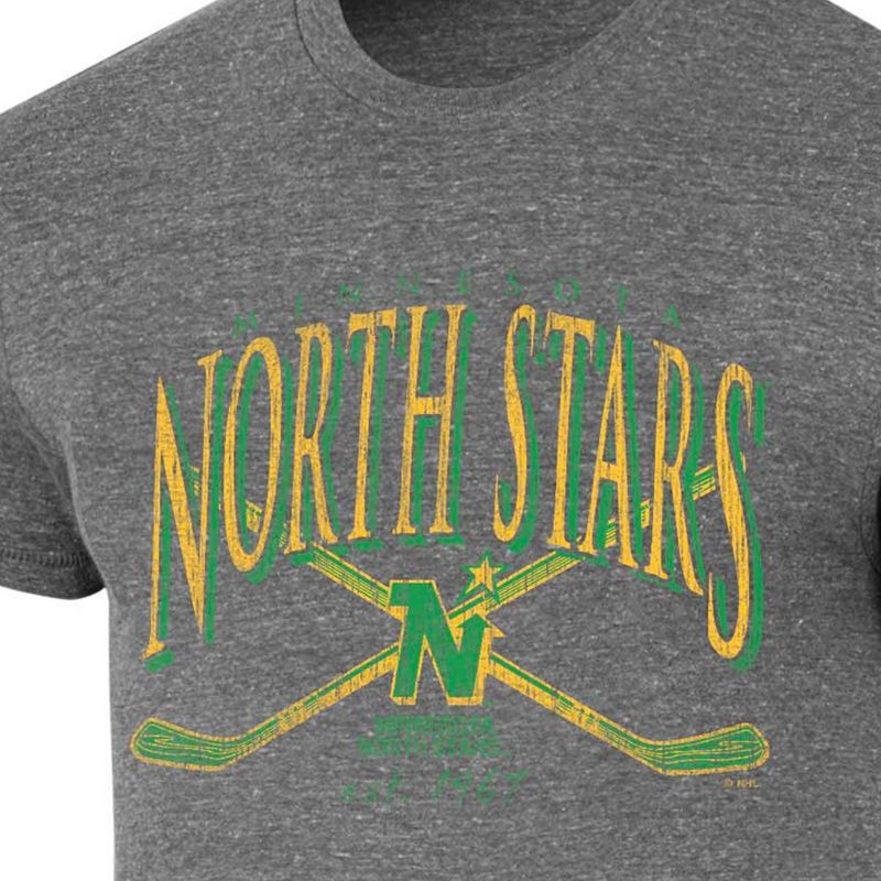 slide 3 of 3, NHL Minnesota North Stars Men's Gray Vintage Tri-Blend T-Shirt - L, 1 ct