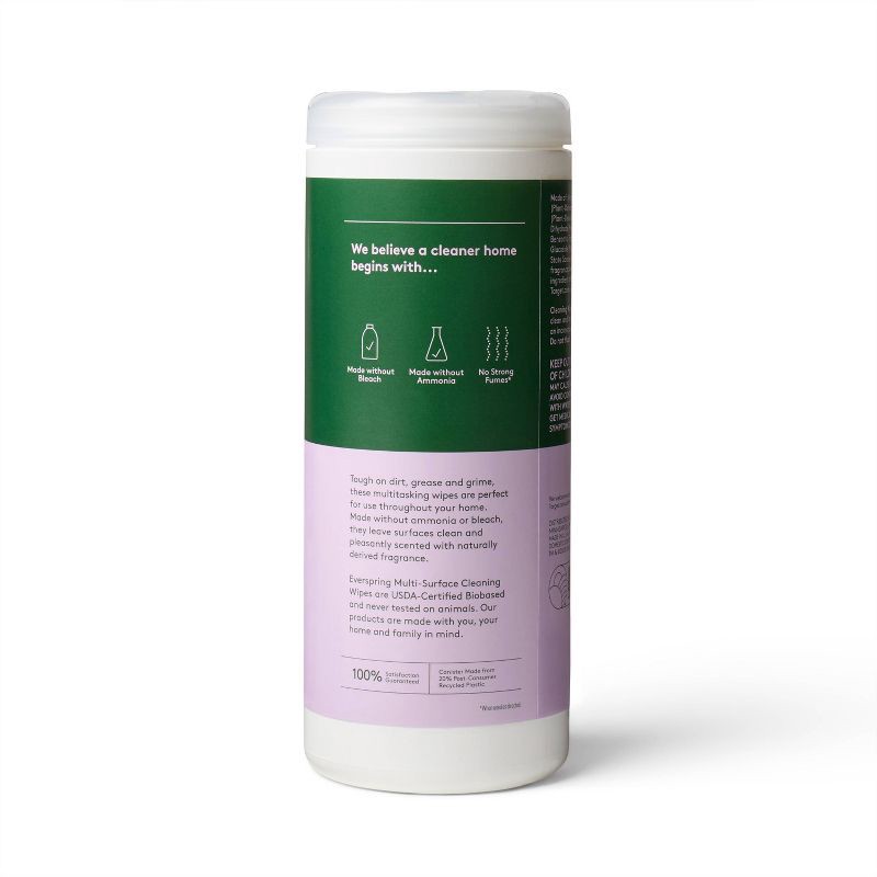 slide 4 of 4, Lavender & Bergamot Multi Surface Cleaning Wipes - 35ct - Everspring™, 35 ct