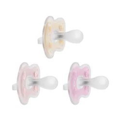 Dr. Brown's Advantage One Piece Silicone Pacifiers 0 - 6m - Pink - 3pk: BPA-Free, Phthalate-Free