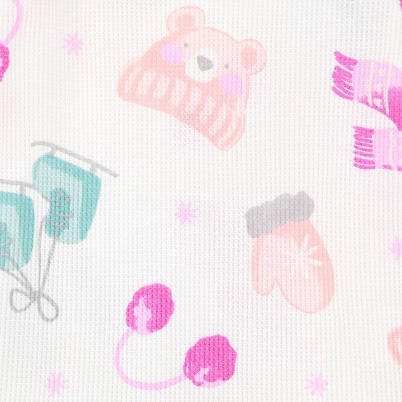 slide 3 of 4, Carter's Just One You® Toddler Girls' 4pc Winter Accessories & Snowflakes Long Sleeve Cotton Pajama Set - Light Blue/Pink/White 4T, 4 ct