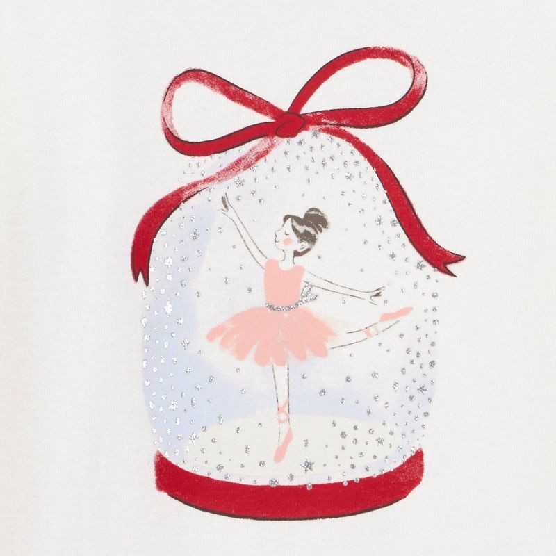 slide 2 of 5, Carter's Just One You® Toddler Girls' 3pc Ballerina Christmas Tutu Long Sleeve Cotton Pajama Set - Red/White 5T, 3 ct