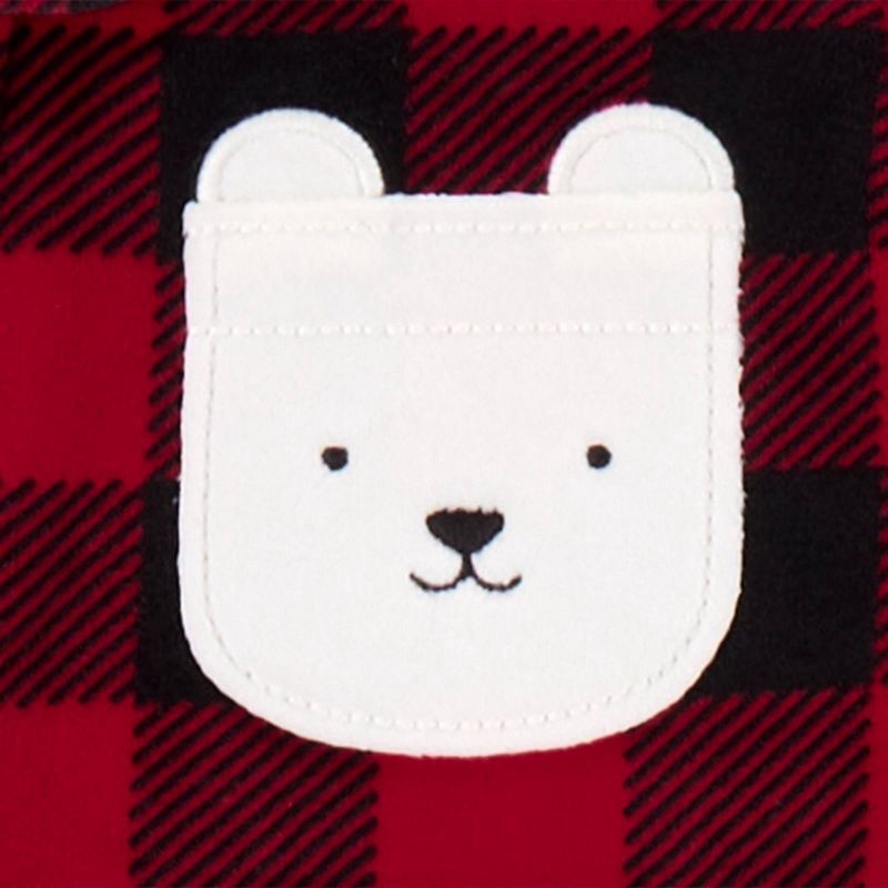 slide 2 of 4, Carter's Just One You® Toddler Boys' 2pk Snug Fit Buffalo Check & Otters Long Sleeve Velour Footed Pajama 3T, 2 ct