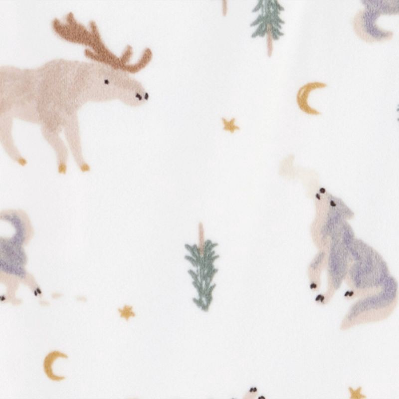 slide 2 of 4, Carter's Just One You® Toddler Boys' 2pk Snug Fit Camo & Animal Long Sleeve Velour Footed Pajama - Green/White 3T, 2 ct