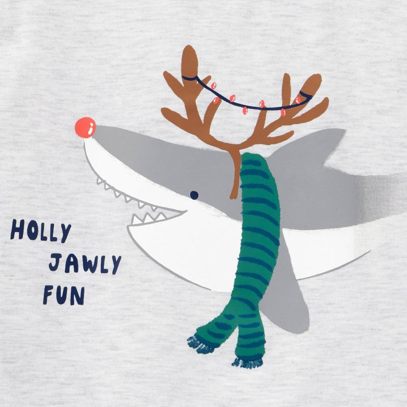 slide 2 of 5, Carter's Just One You® Toddler Boys' 3pc Teal Shark Long Sleeve Poly Fleece Pajama Set - Green/Gray 4T, 3 ct