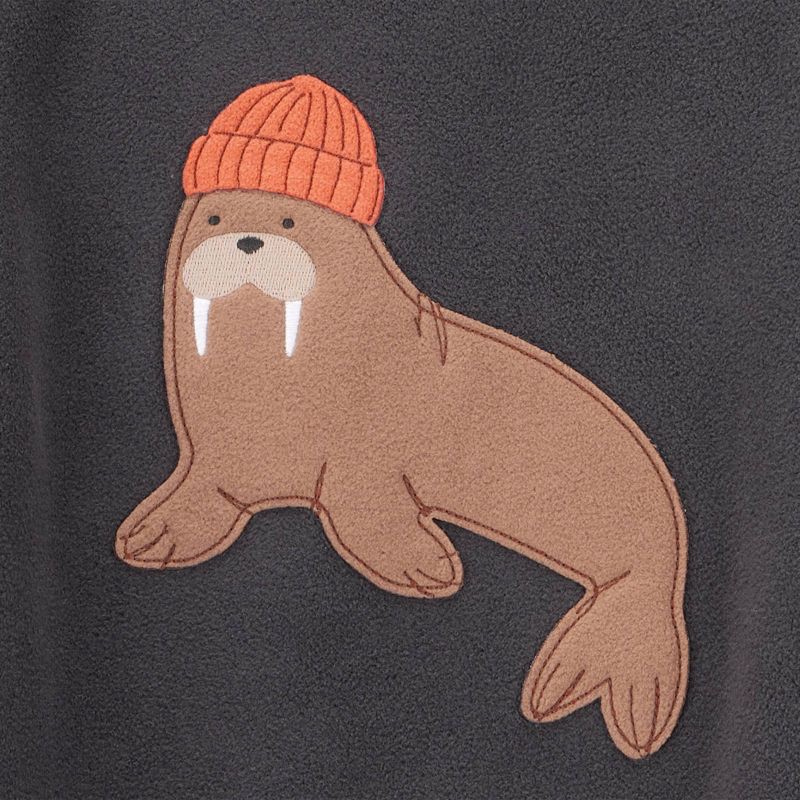 slide 2 of 5, Carter's Just One You® Toddler Boys' 3pc Gray Walrus Long Sleeve Poly Fleece Pajama Set - Black/Brown 5T, 3 ct