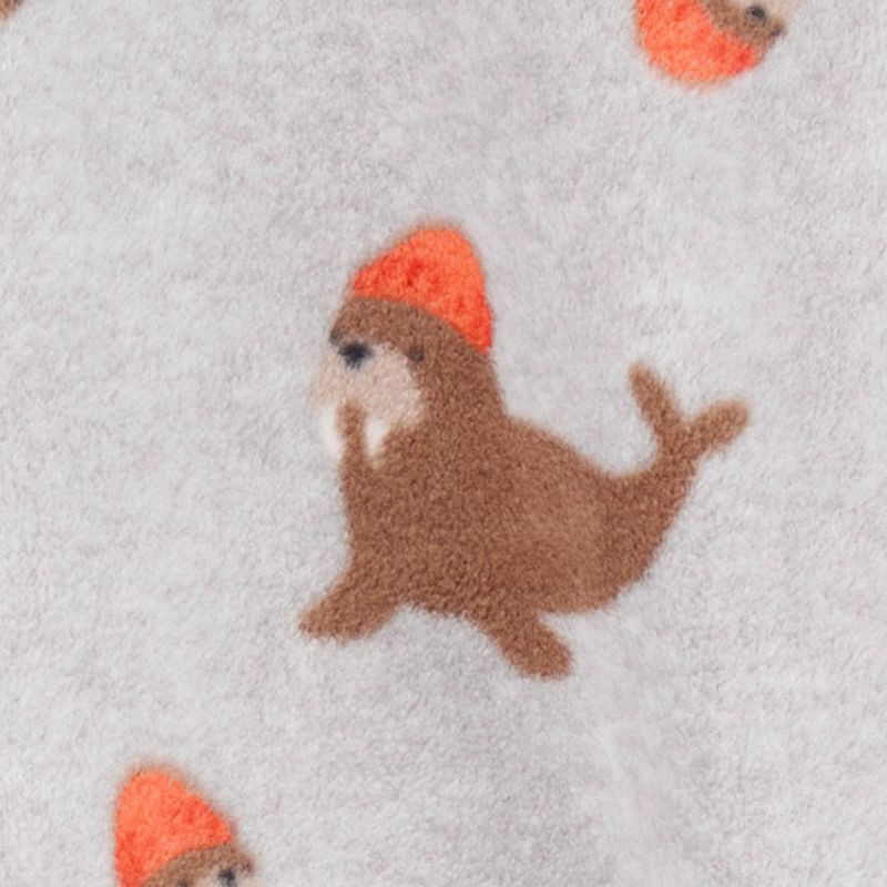 slide 4 of 5, Carter's Just One You® Toddler Boys' 3pc Gray Walrus Long Sleeve Poly Fleece Pajama Set - Black/Brown 5T, 3 ct