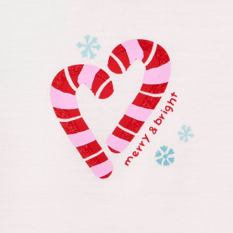 slide 2 of 5, Carter's Just One You® Toddler Girls' 3pc Christmas Candy Cane Long Sleeve Poly Fleece Pajama Set - Pink 5T, 3 ct