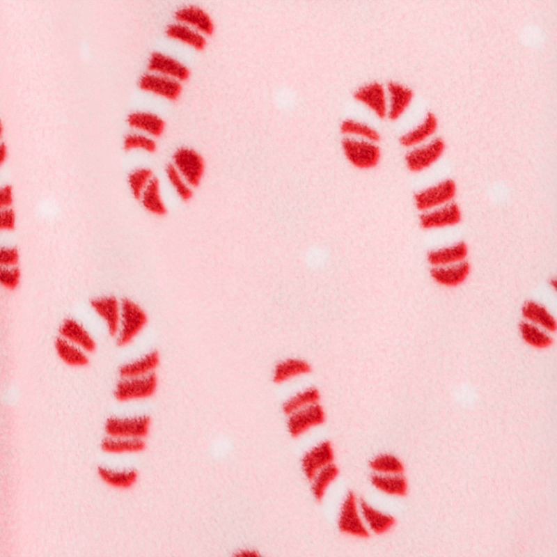 slide 3 of 5, Carter's Just One You® Toddler Girls' 3pc Christmas Candy Cane Long Sleeve Poly Fleece Pajama Set - Pink 5T, 3 ct
