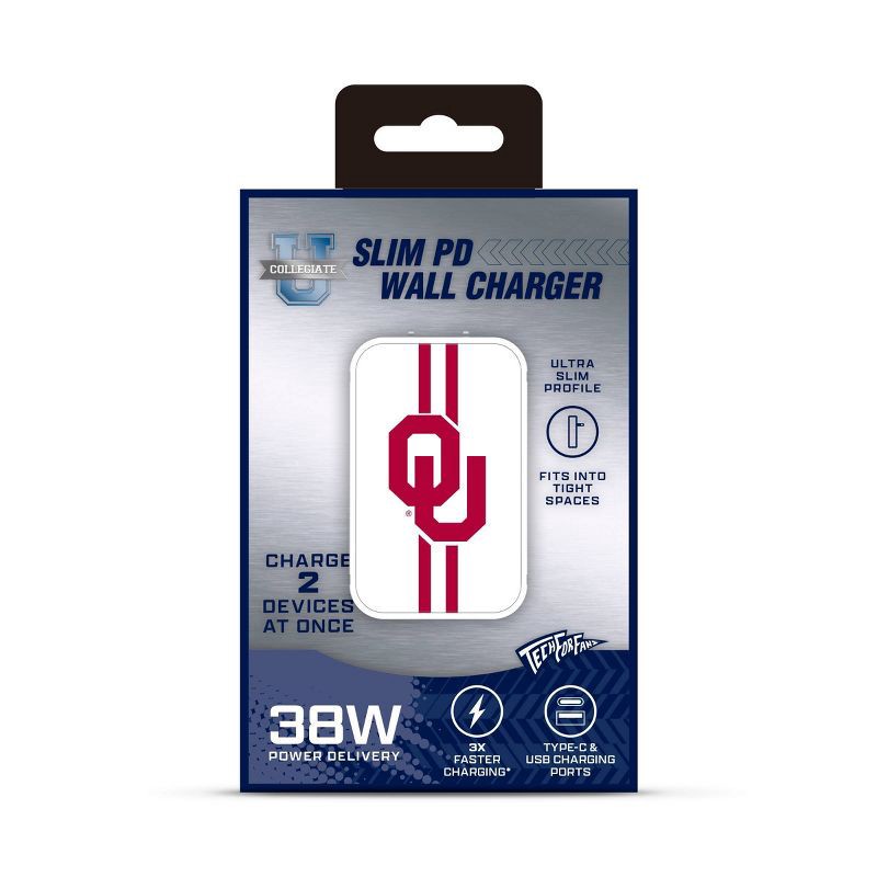 slide 2 of 3, NCAA Oklahoma Sooners Slim Wall Charger, 1 ct