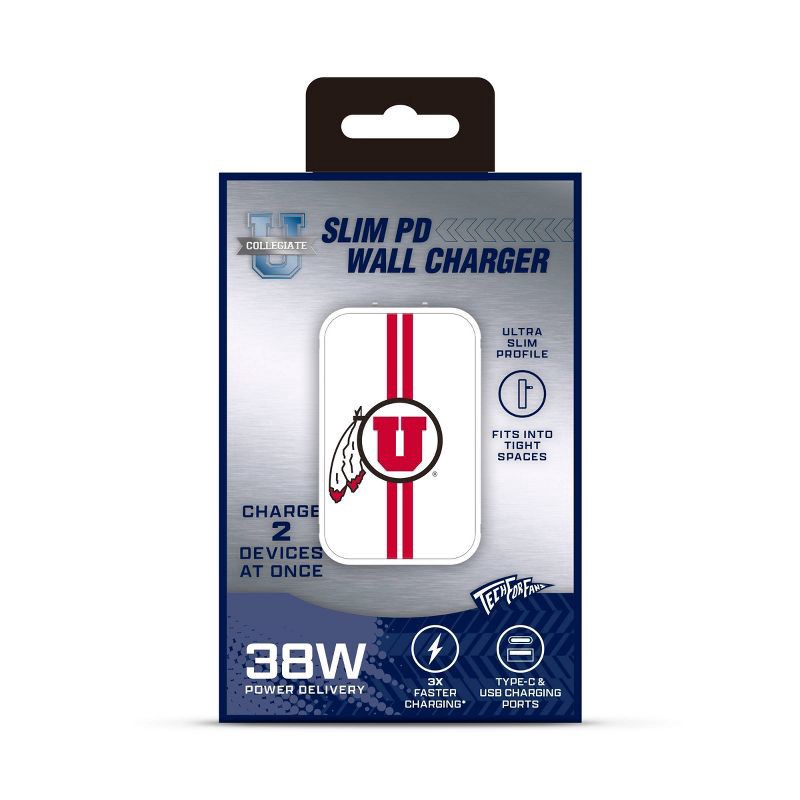 slide 2 of 3, NCAA Utah Utes Slim Wall Charger, 1 ct