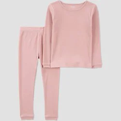 Carter's Just One You® Toddler 2pc Solid Long Sleeve Cotton T-Shirt & Pajama Set - Pink 18M