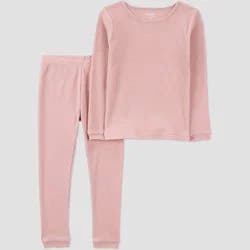 Carter's Just One You® Toddler 2pc Solid Long Sleeve Cotton T-Shirt & Pajama Set - Pink 18M