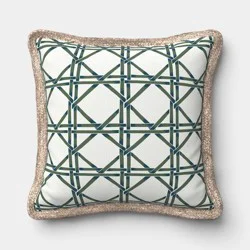 18" Square Geo Texture Outdoor Throw Pillow Green - Threshold™