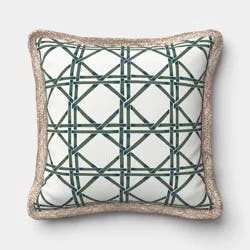 18" Square Geo Texture Outdoor Throw Pillow Green - Threshold™