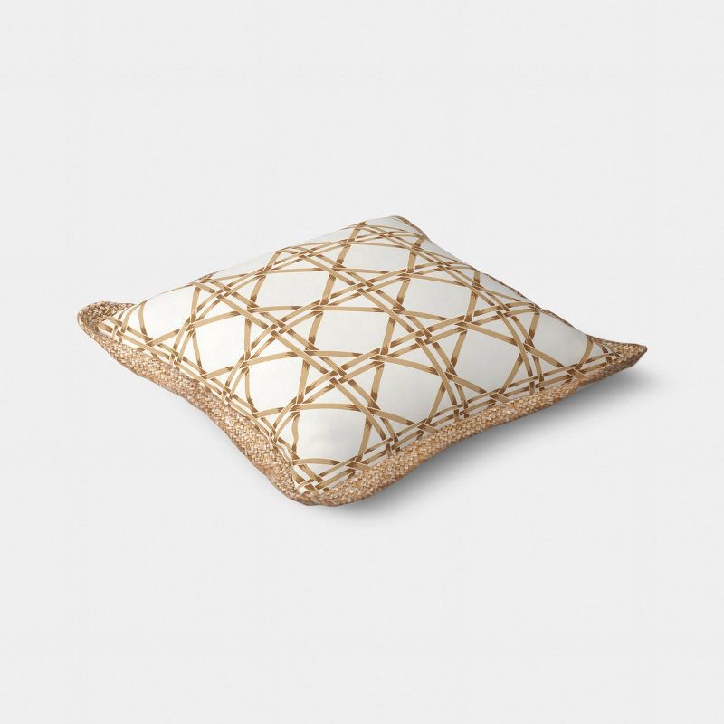 slide 4 of 5, 18" Square Geo Texture Outdoor Throw Pillow Brown - Threshold™, 1 ct